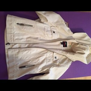Miss sixty white leather jacket size L