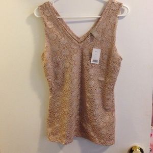 Banana Republic Metallic Gold Shell size S