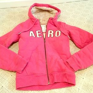 Aeropostale fur lined zip up hoodie like new