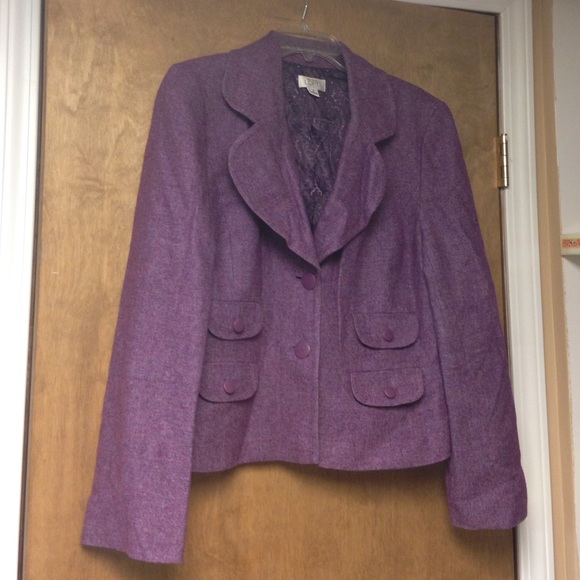 LOFT Jackets & Blazers - ❌Reserved❌Fun purple tweed jacket
