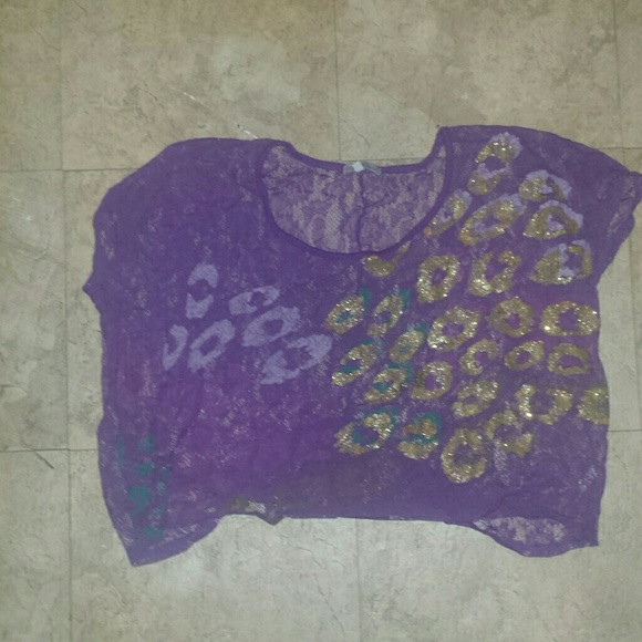 Purple lace crop top