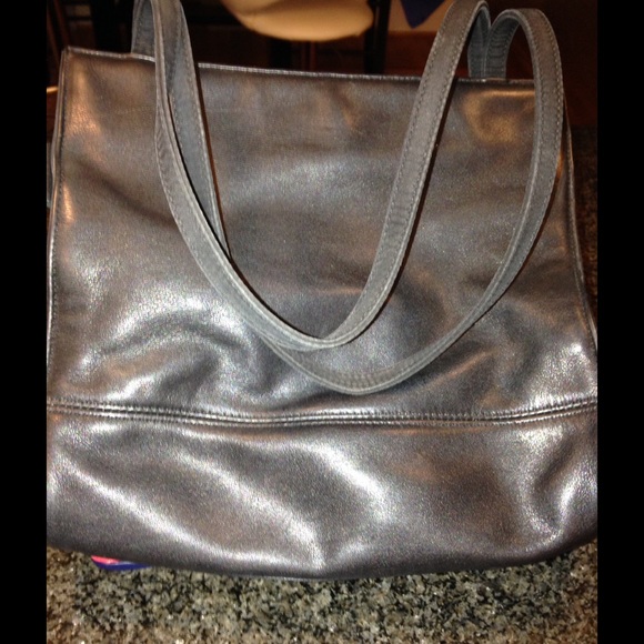 Black leather KC Reaction bucket purse.