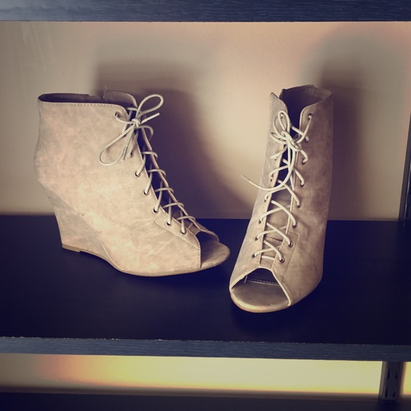 Lace up wedges