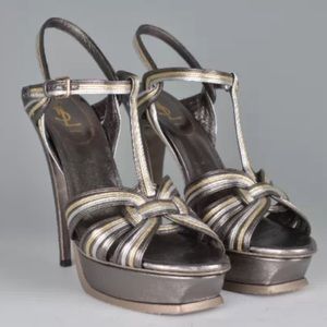 Saint Laurent
Silver Tribute Metallic  Sandals