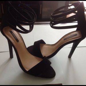 Black strappy heels