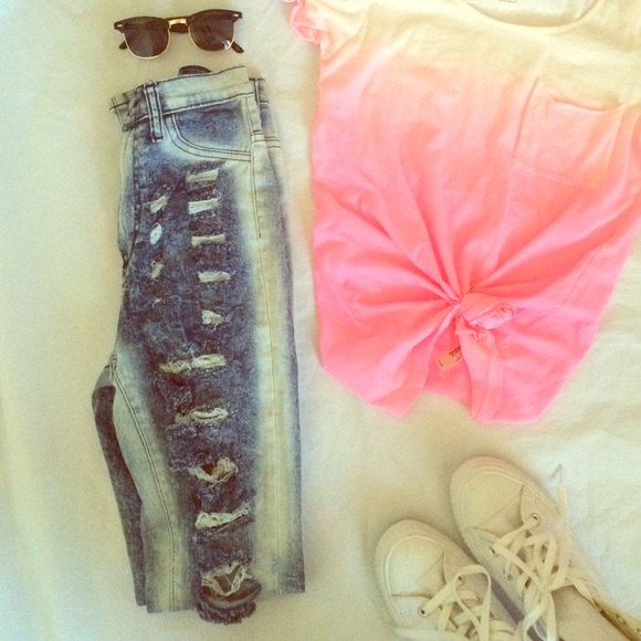 Distressed jeans