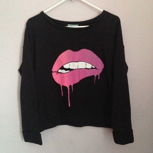 Pacsun Graphic Lips Sweater