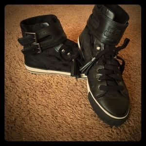 Coach black high tops