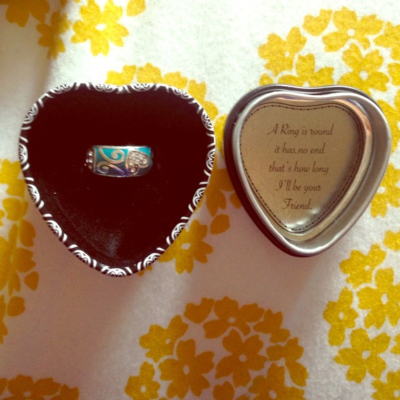 Brighton Teal Heart Ring