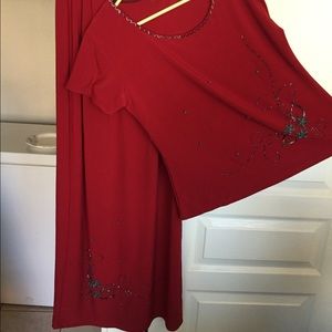 Petite Red Long Skirt and Top