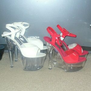 Red. Stripper Platform heels
