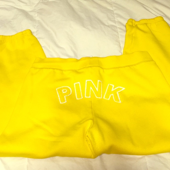 PINK yellow Capri sweats