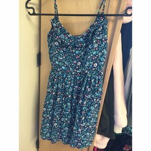 Blue floral sun dress
