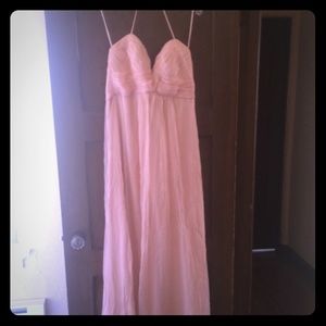 Blush Amsale bridesmaid dress