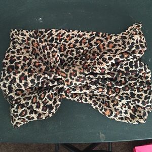 Super adorable cheetah print head wrap / headband