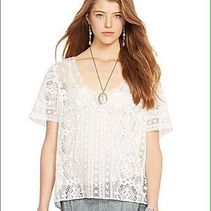 Ralph Lauren Cream Lace Blouse XL