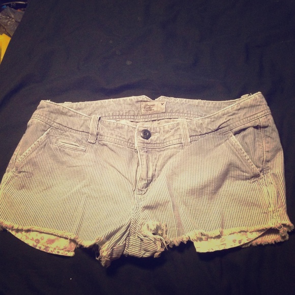 American eagle shorts; blue/white striped; size 8