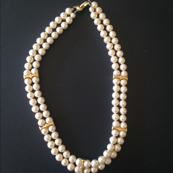 Faux Pearl with Gold Choker Necklace