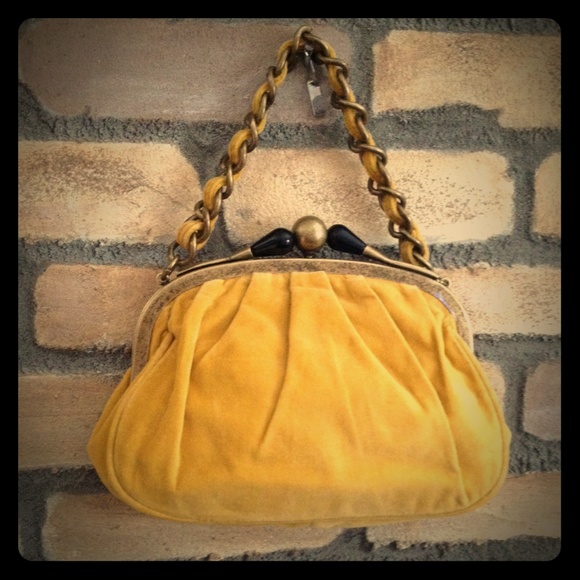 Jcrew Yellow Velvet Purse
