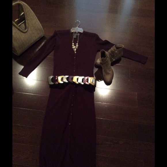 New Listing ! Carole Little burgundy sweater dress