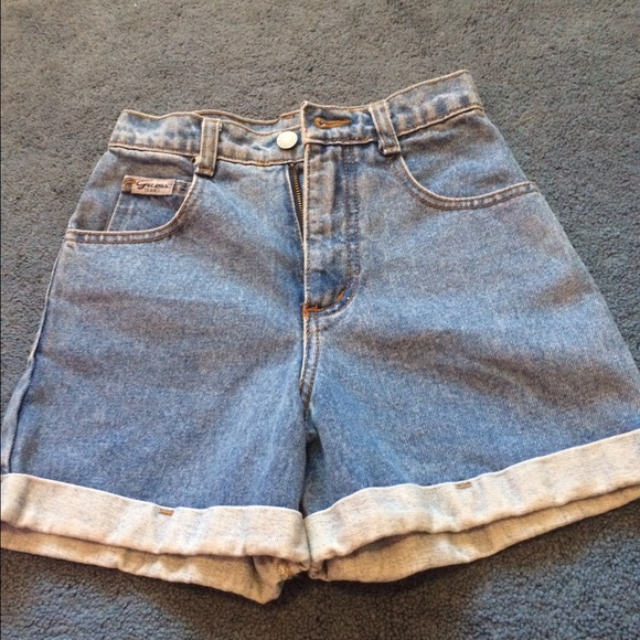 Denim high waisted shorts