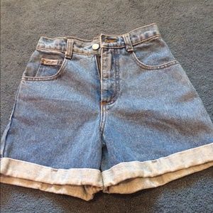 Denim high waisted shorts