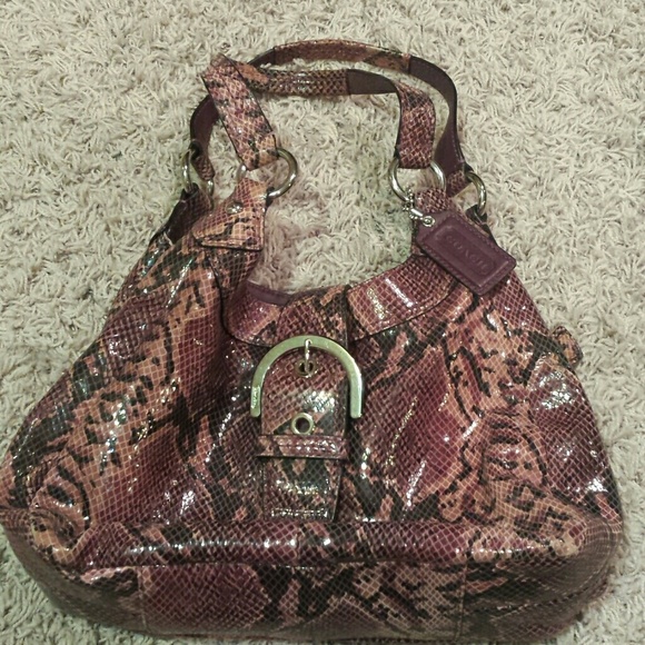 Authentic Python Print Coach Handbag