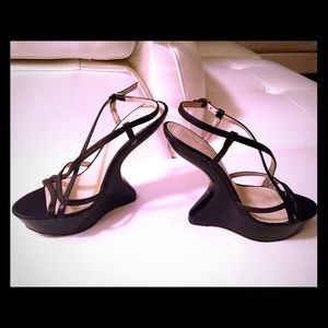 C Label heels, pewter metallic , size 8