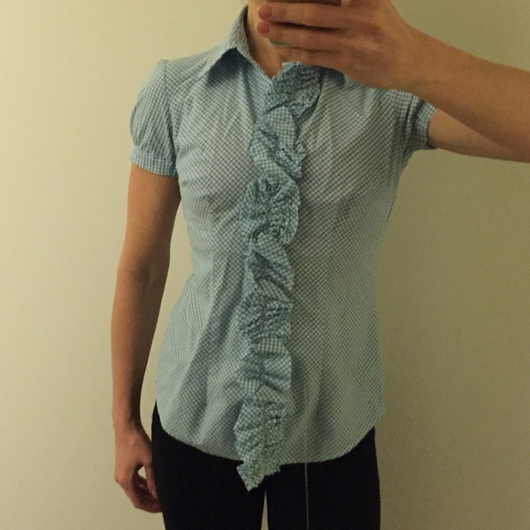 Ruffle button up shirt