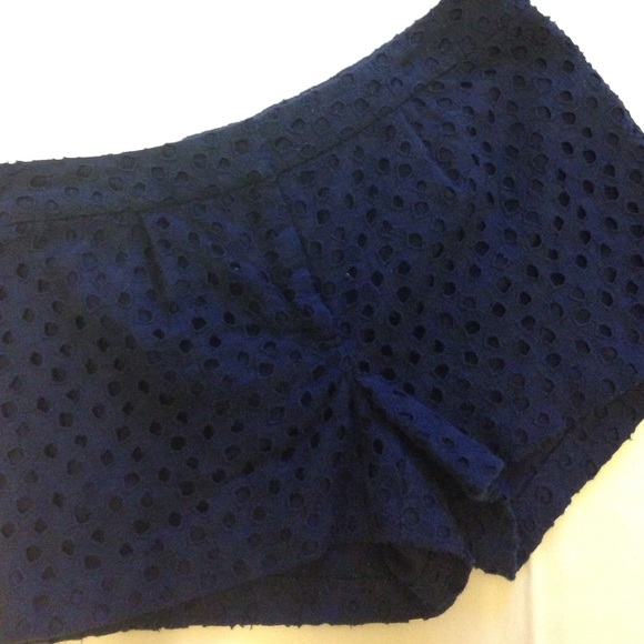 Navy Blue Eyelet Shorts