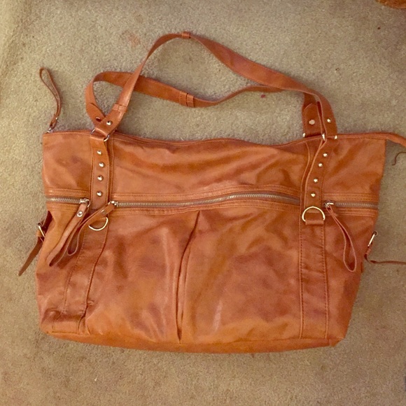 Tan pleather bag