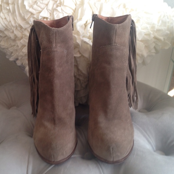 Jeffrey Campbell Suede Fringe Ankle Boot