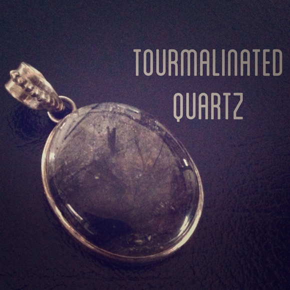 Tourmalinated Quartz Pendant in Silver Setting