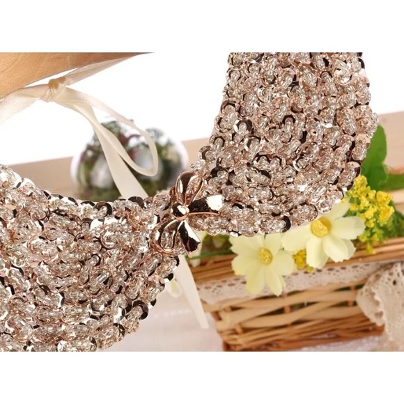 Gold Sequin Faux Collar Necklace - Picture 2 of 8