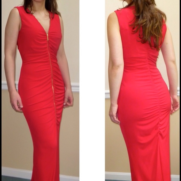 Red calvin Klein gown