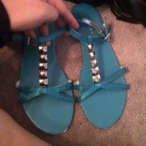 Turquoise flats/sandals