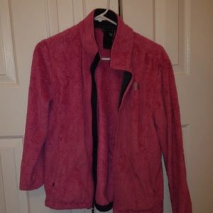 Pink fleece northface jacket