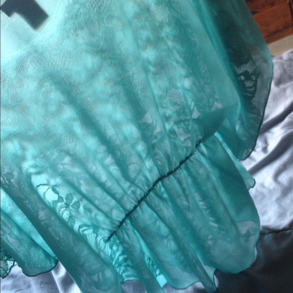 turquoise lace blouse - Picture 2 of 3