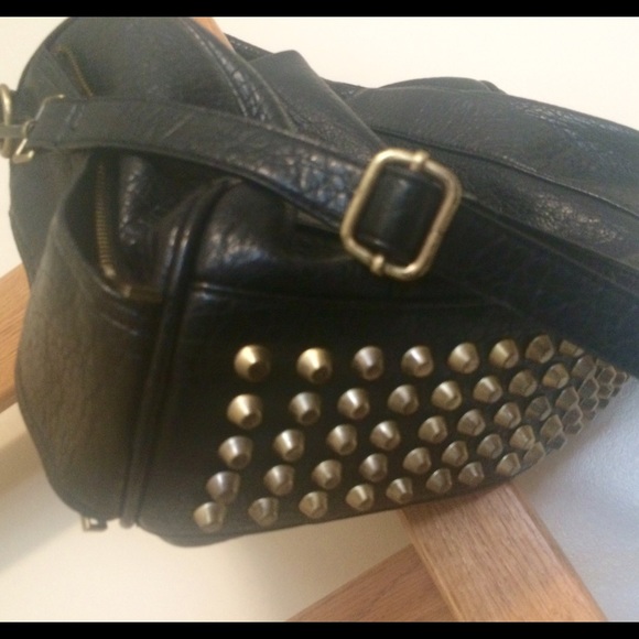 Black Studded-Bottom Handbag