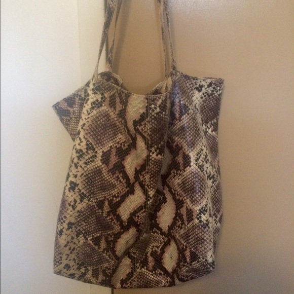 Snakeskin Saks Fifth Ave Tote Bag