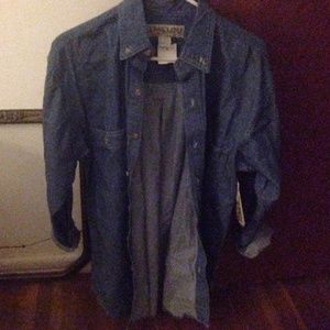 Oversized denim shirt dress