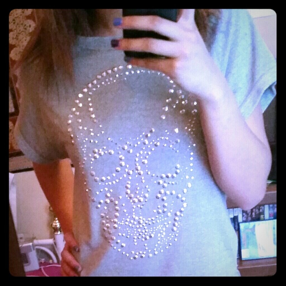 Rhinestone skull top