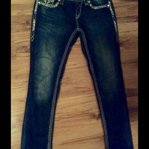 Miss Me, rhinestone buttons