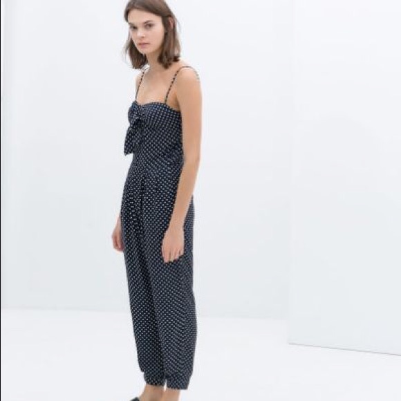 Zara blue polka dots jumpsuit