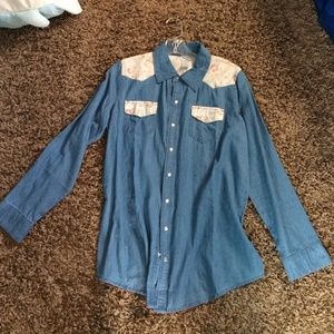 Blue button up shirt