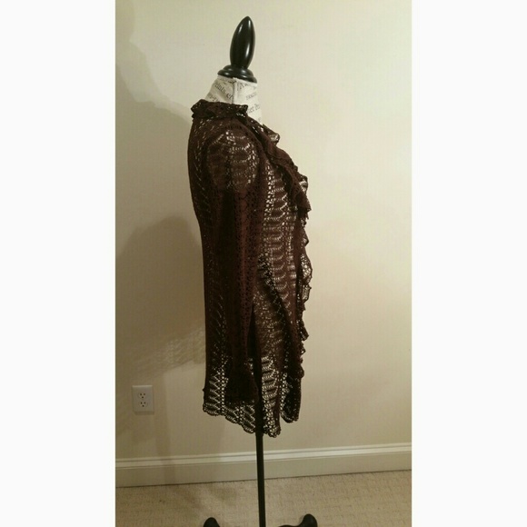 Brown lacey cardigan - Picture 2 of 3