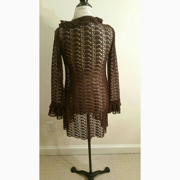 Brown lacey cardigan - Picture 3 of 3