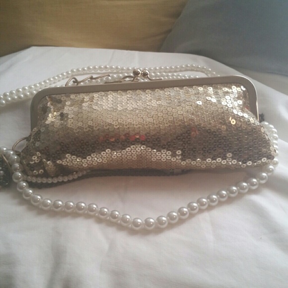New gold evening clutch