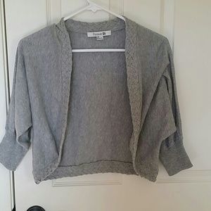 Short grey cardigan