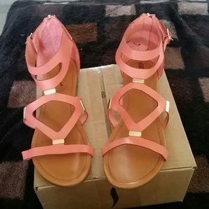 Salmon&gold sandles
